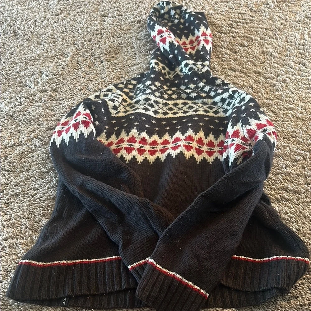 Burton Black and Red Patterned Hooded Sweater size medium - Picture 4 of 4